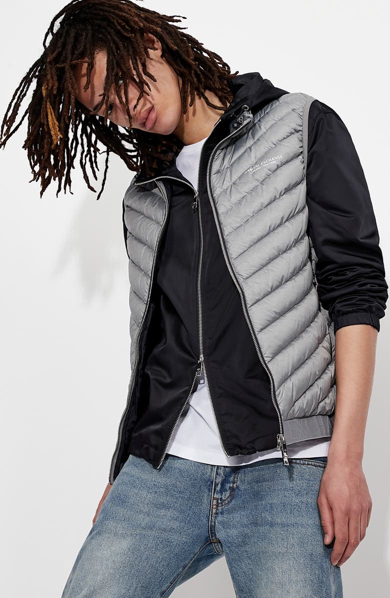 Armani Exchange Packable Down Puffer Vest, Alternate, color, 
