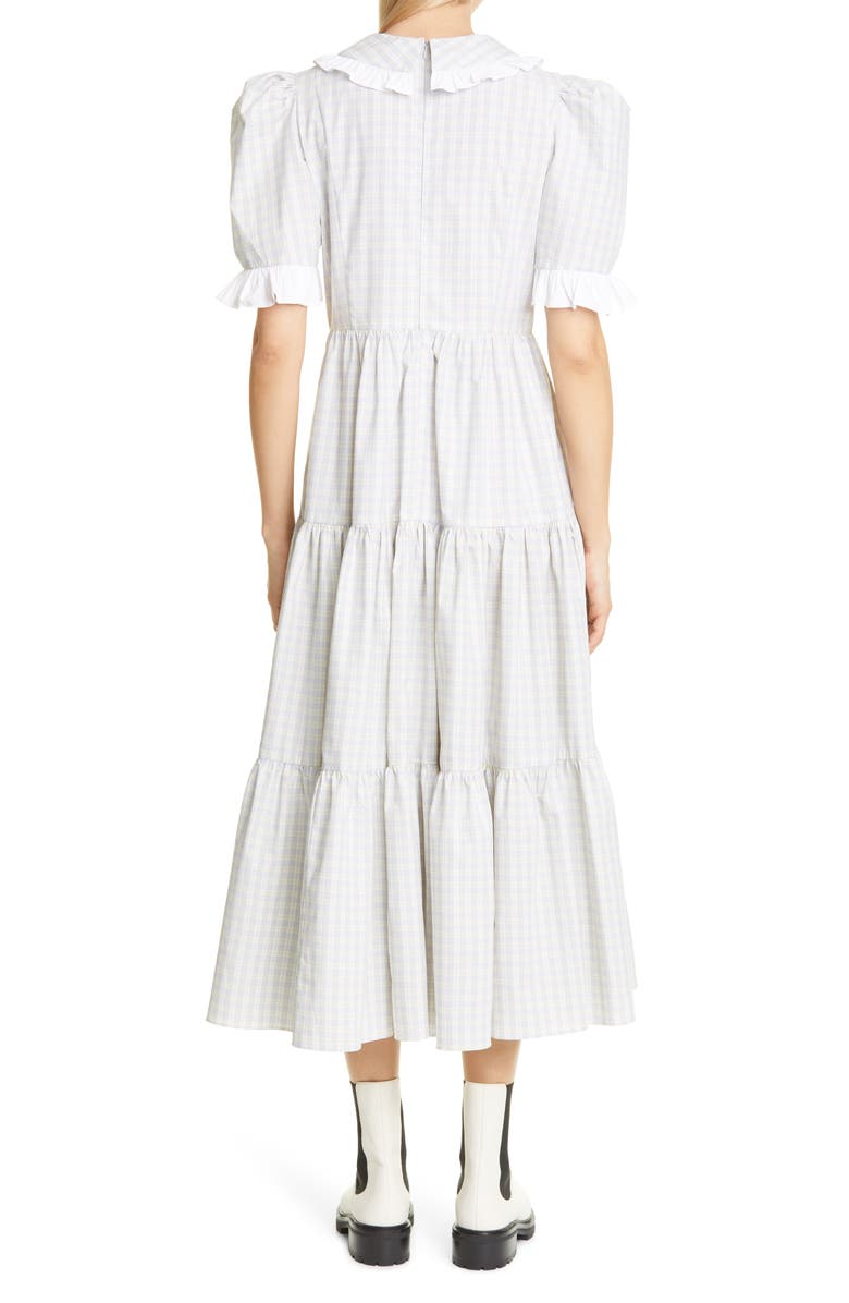 Batsheva Lucy Check Tiered Midi Dress, Alternate, color, 