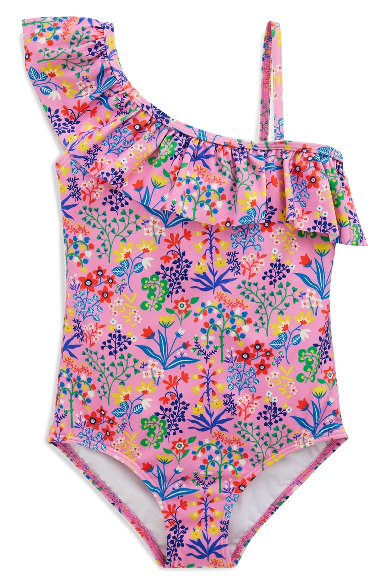 Kids' Lila Ruffle One-Piece Swimsuit, Main, color, MEADOWSWEET PINK GARDEN FLORAL