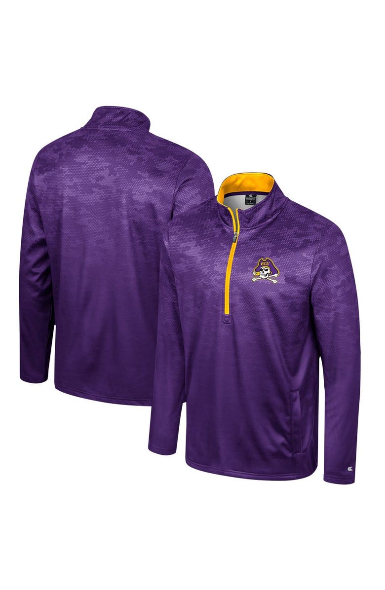 COLOSSEUM Men's Colosseum  Purple ECU Pirates The Machine Half-Zip Jacket, Main, color, Purple