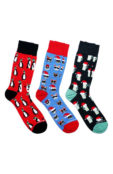 Assorted 3-Pack of Crew Socks