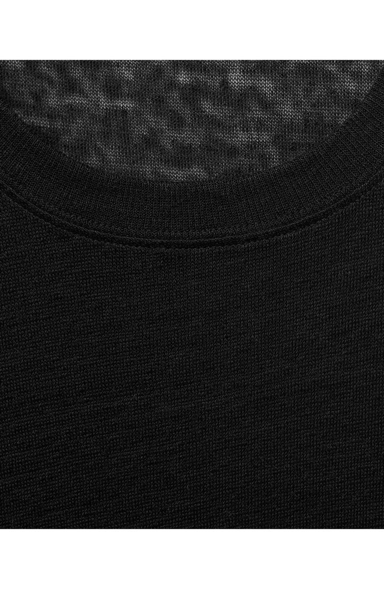 MANGO Slub Linen T-Shirt, Alternate, color, Black