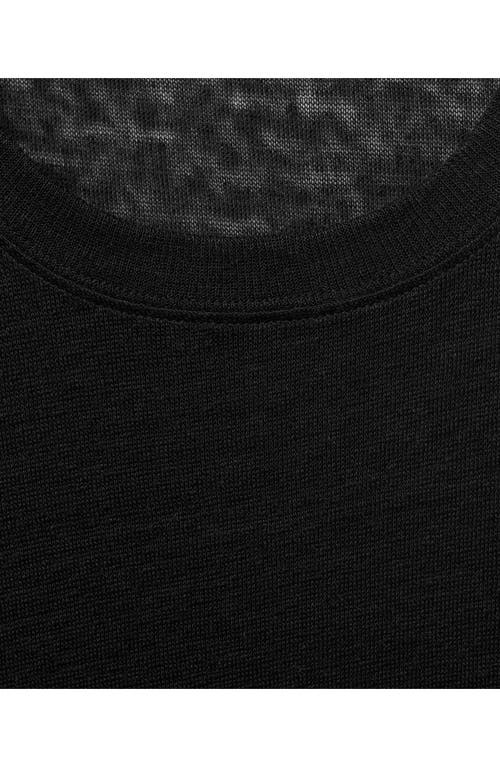 Mango Slub Linen T-shirt In Black