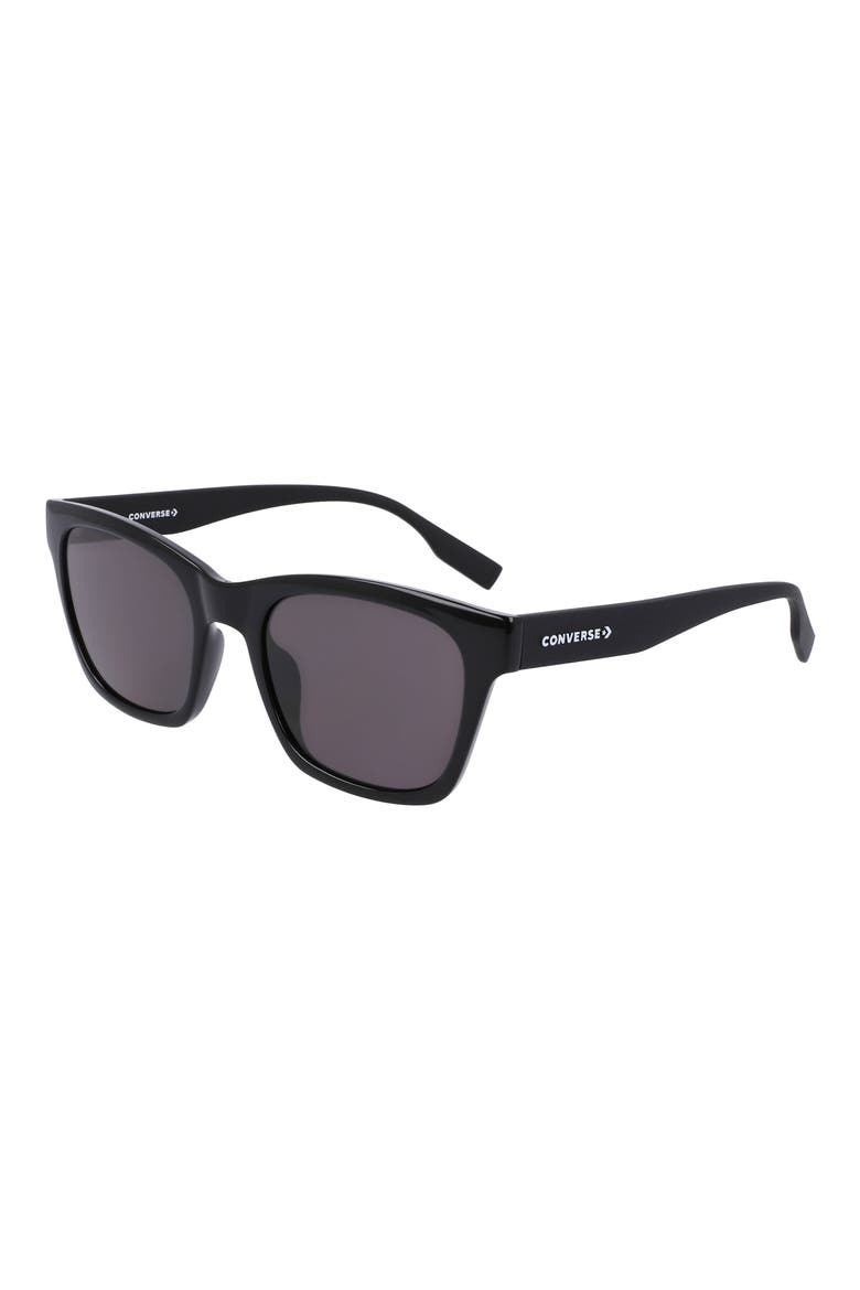53mm Rectangular Sunglasses, Alternate, color, BLACK