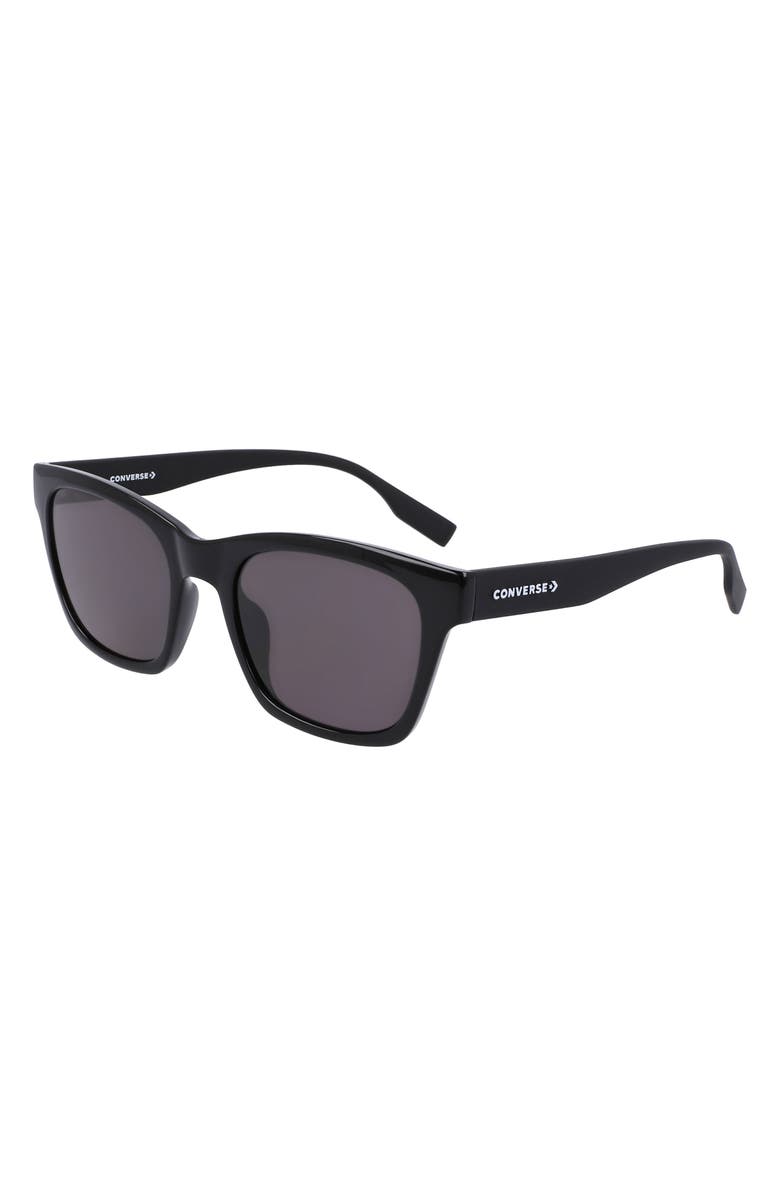 Converse 53mm Rectangular Sunglasses, Alternate, color, Black
