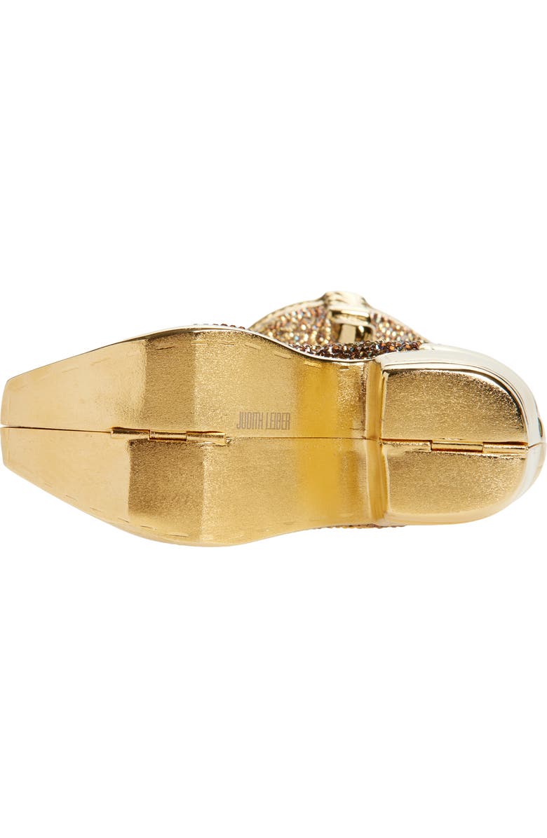 JUDITH LEIBER COUTURE Cowboy Boot Crystal Embellished Clutch, Alternate, color, Champagne Brown Mult