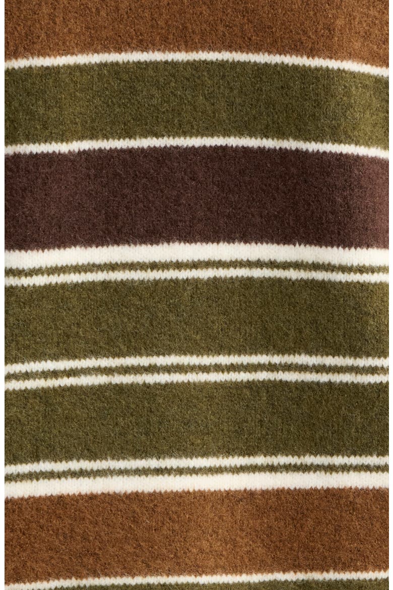 Fuzzy Stripe Oversize Crewneck Sweater, Alternate, color, OLIVE BODHI STRIPE