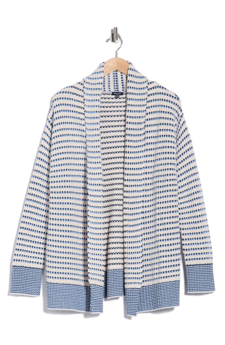 Splendid Stripe Open Front Cardigan, Main, color, Navy Blue/ Moonstone Grey