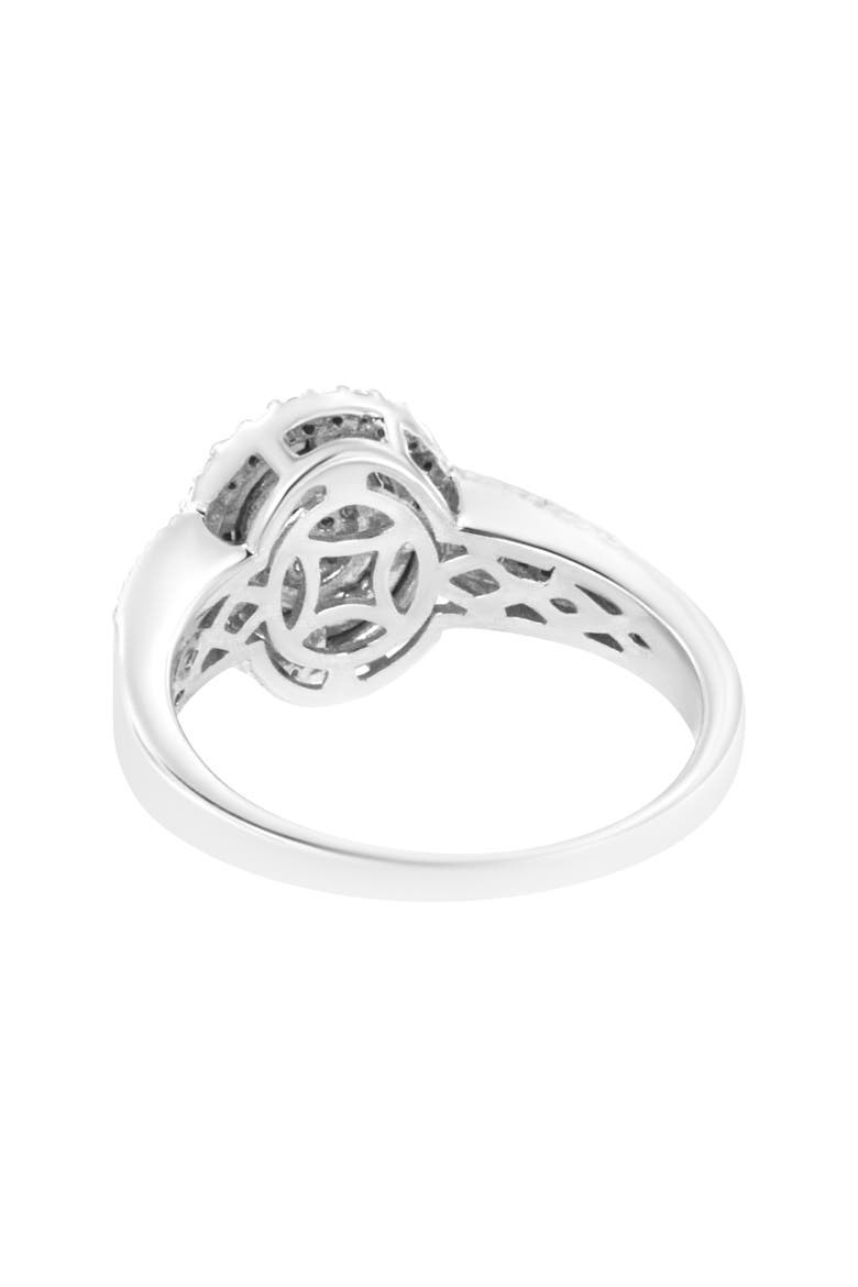 Silver 1/3 Cttw Pave Set Round-Cut Diamond Braided Halo Cocktail Ring, Alternate, color, White
