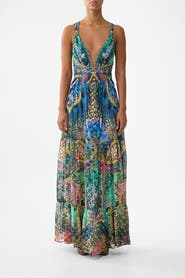 Camilla Bead Strap Gathered Panel Dress