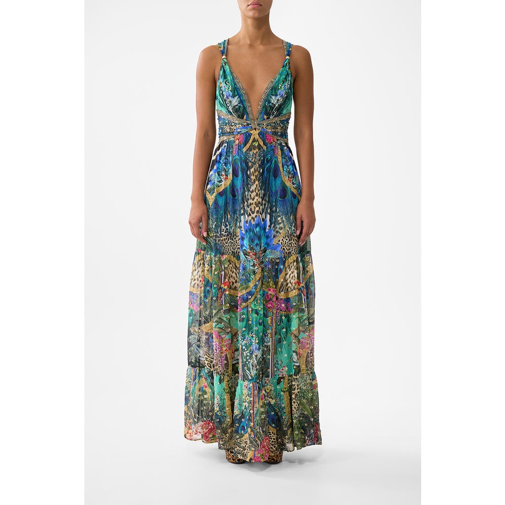 Camilla Bead Strap Gathered Panel Dress in Animal Alchemy at Nordstrom, Size X-Small