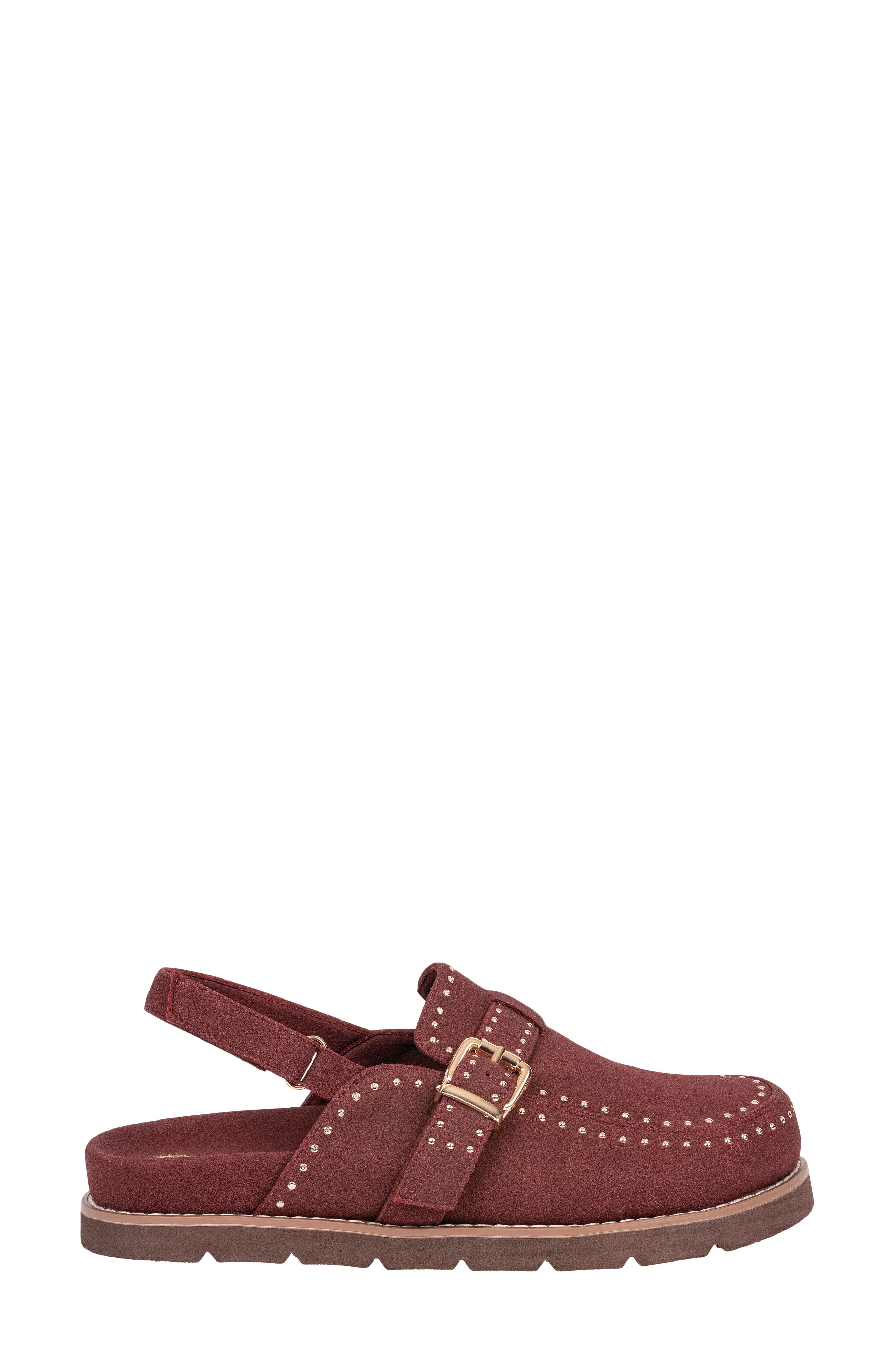 Corell Studded Faux Leather Slingback Clog, Alternate, color, BURGUNDY