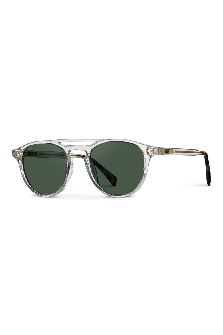 Easton - 49mm Round Aviator Polarized Sunglasses, Alternate, color, Clear