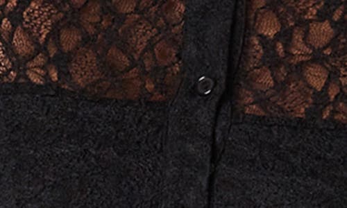 Astr The Label Collared Long Sleeve Lace Shirtdress In Black