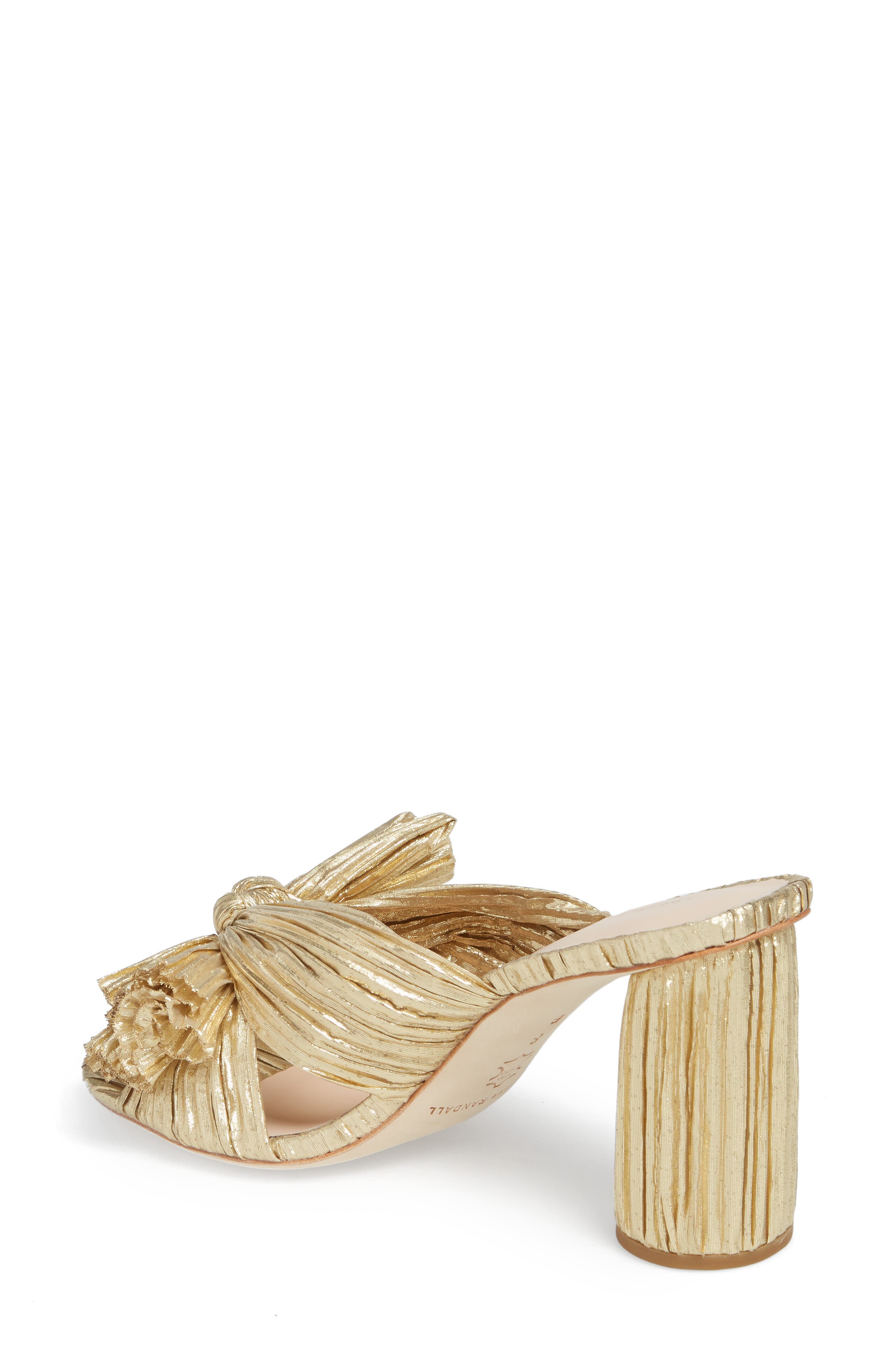 Penny Knotted Lamé Sandal, Alternate, color, GOLD