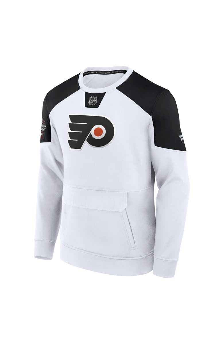 FANATICS Men's Fanatics Branded White Philadelphia Flyers 2024 NHL Stadium Series Authentic Pro Fleece Logo Pullover Sweatshirt, Alternate, color, White