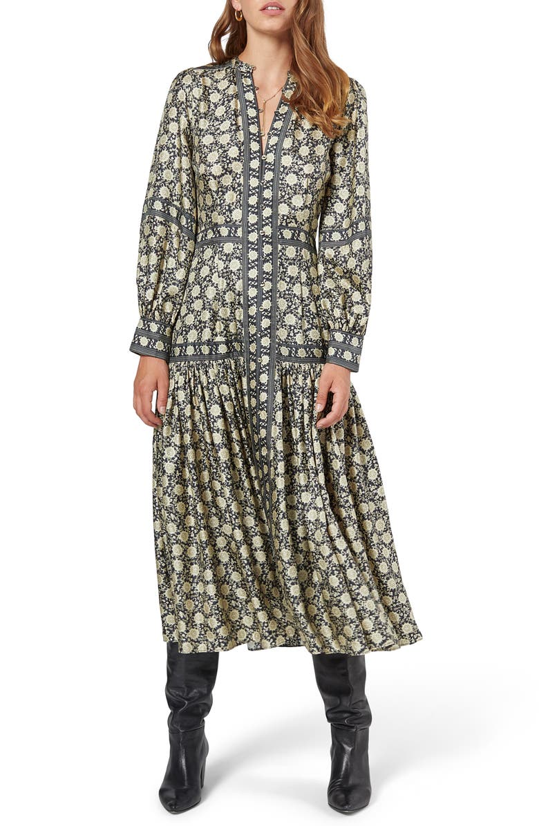 Joie Seesila Long Sleeve Silk Maxi Dress, Main, color, 