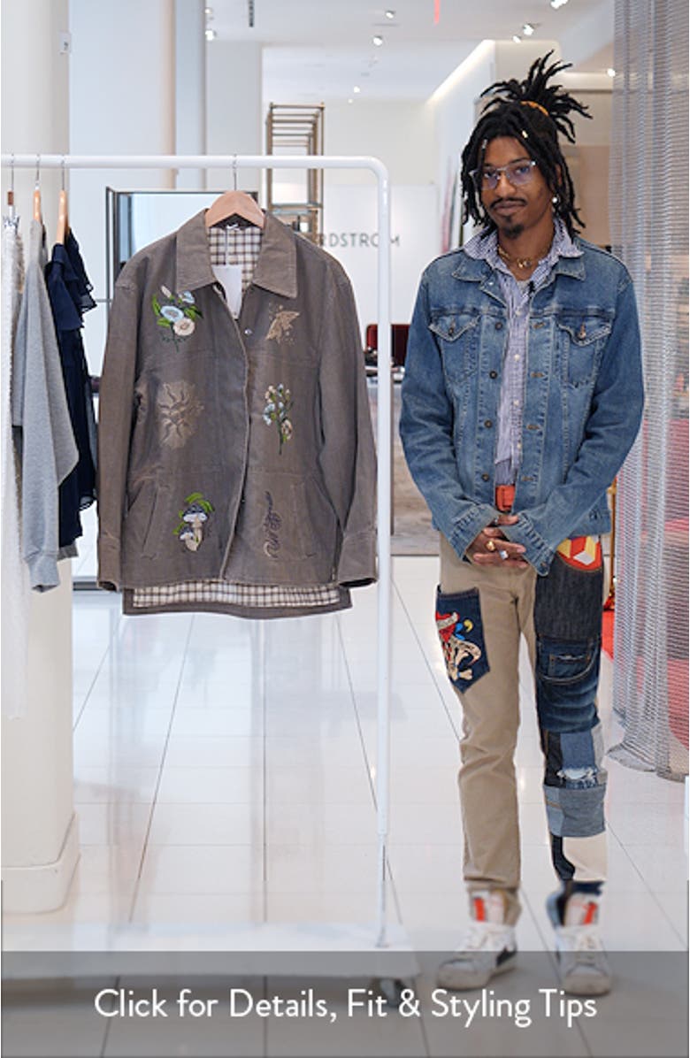 Embroidered Cotton Shirt Jacket