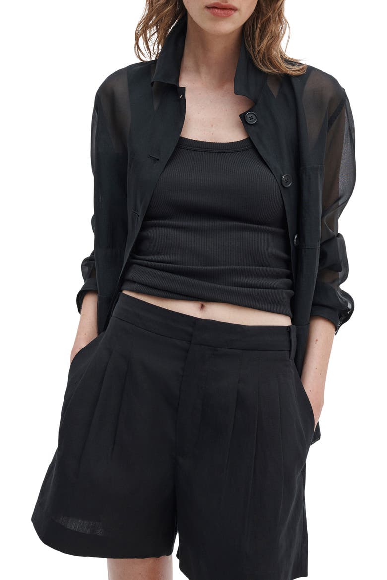 Chappell Pleated Shorts, Alternate, color, BLACK
