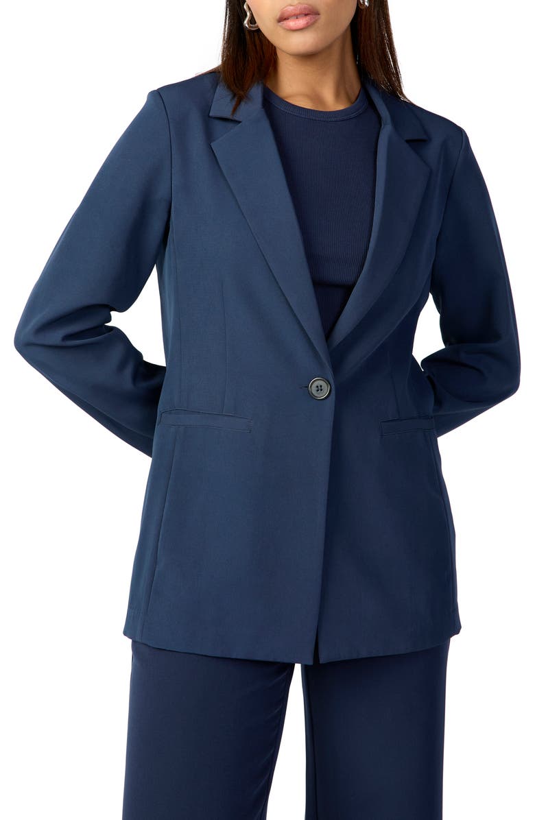 Sanctuary Bryce Woven Blazer, Alternate, color, Navy Refle