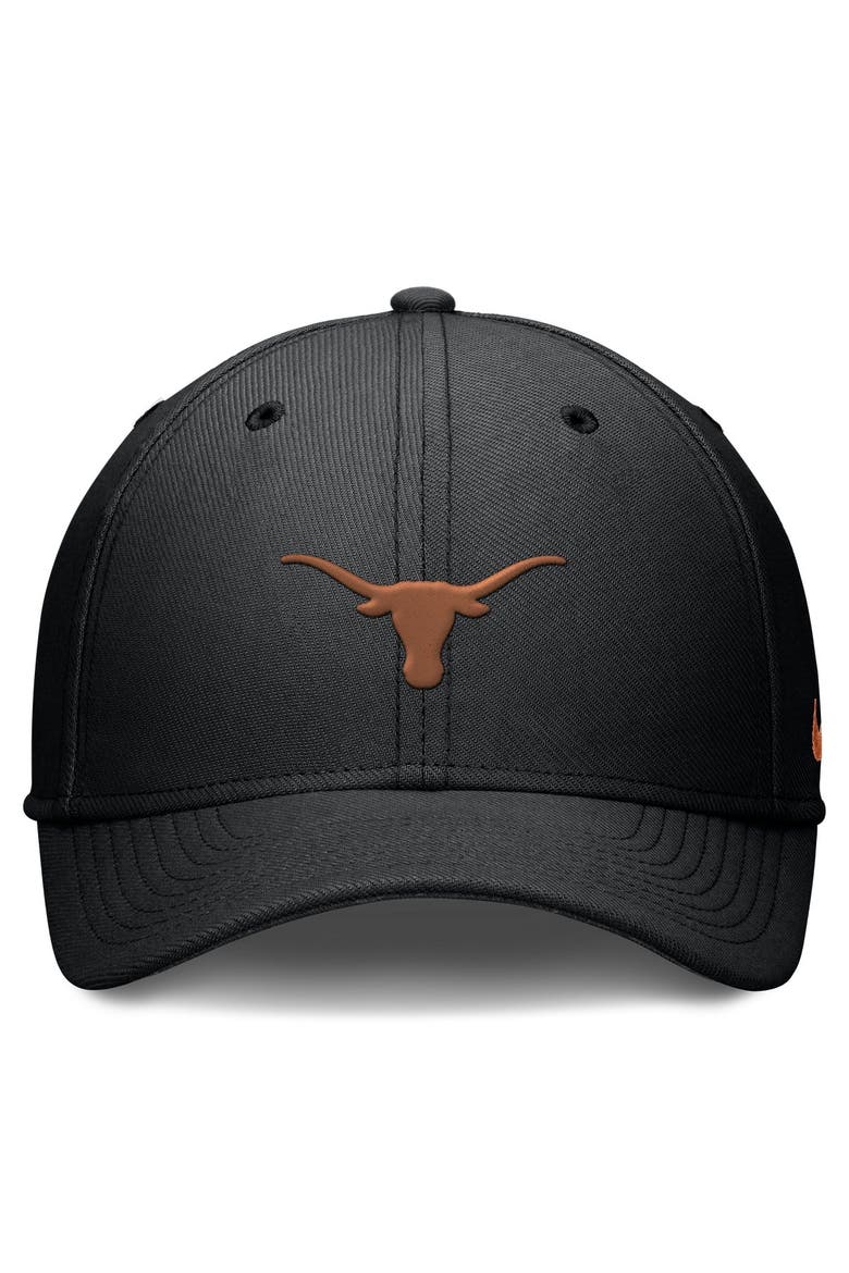 Men's Nike Black Texas Longhorns Rise SwooshFlex Dri-FIT Hat, Alternate, color, Black
