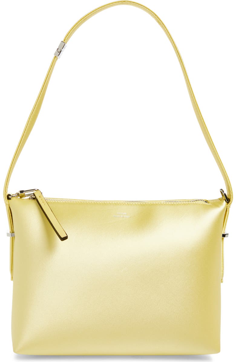 TOTEME Scoop Satin Wristlet, Main, color, Pale Yellow