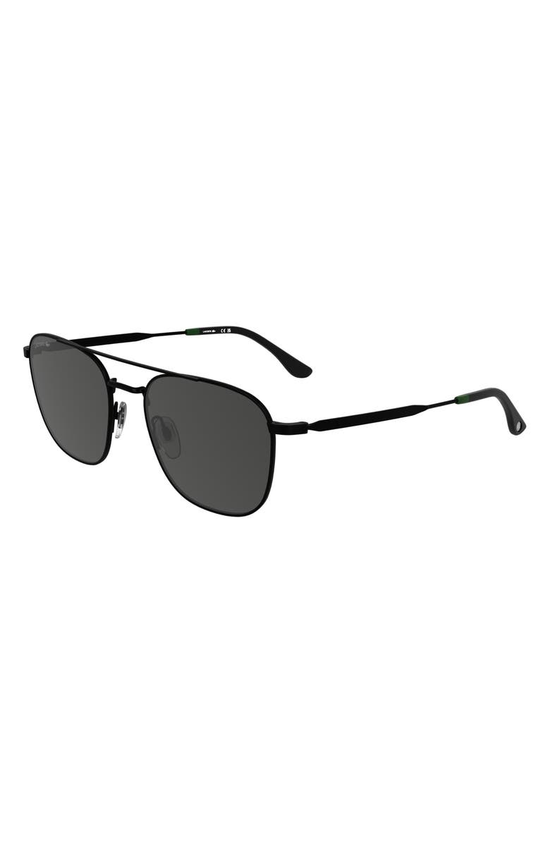 Lacoste Monogram 55mm Navigator Sunglasses, Alternate, color, Matte Black
