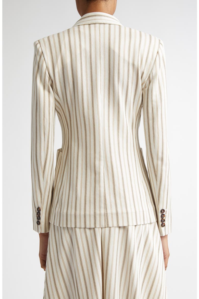 Pensile Stripe Double Breasted Jersey Jacket, Alternate, color, SAND