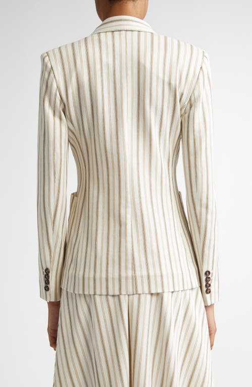 Max Mara Pensile Stripe Double Breasted Jersey Jacket In Sand