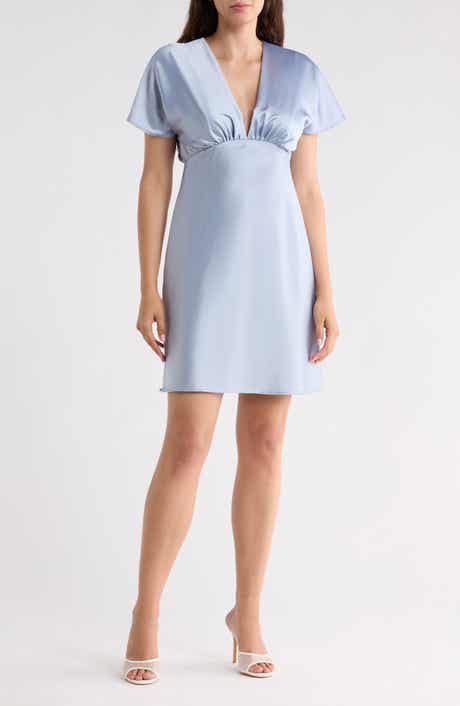 Deep V-Neck Satin Dress