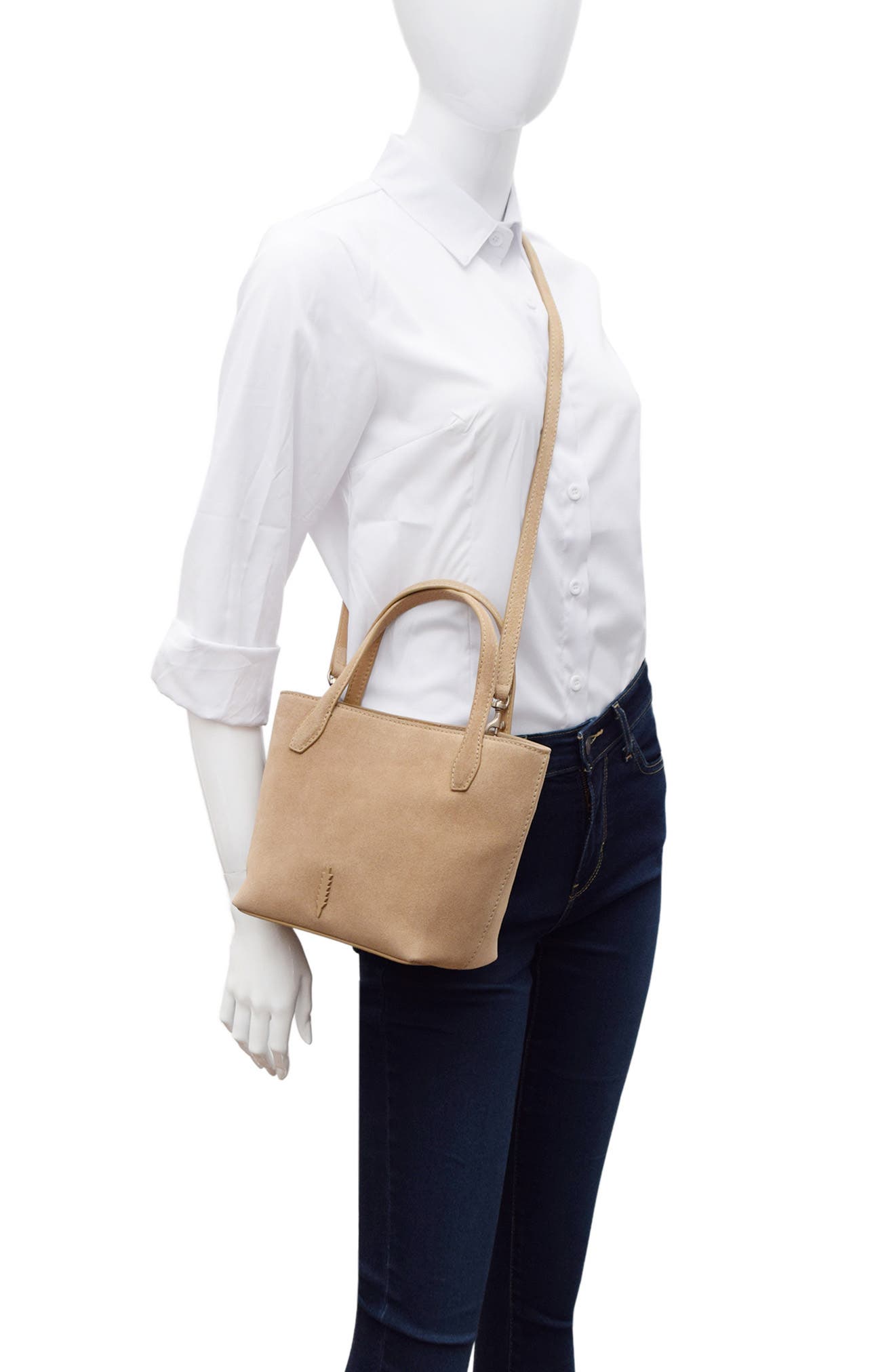 Thacker Asher Suede Tote, Alternate, color, Nutmeg