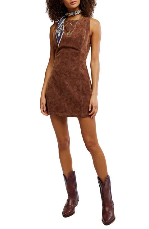 Atlas Cutout Faux Suede Minidress