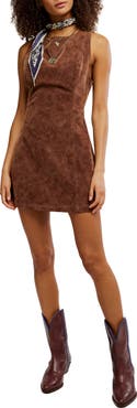 Free People Atlas Cutout Faux Suede Minidress