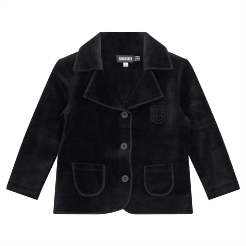 Crest Long Sleeve Velour Jacket (Toddler, Little Kid & Big Kid)
