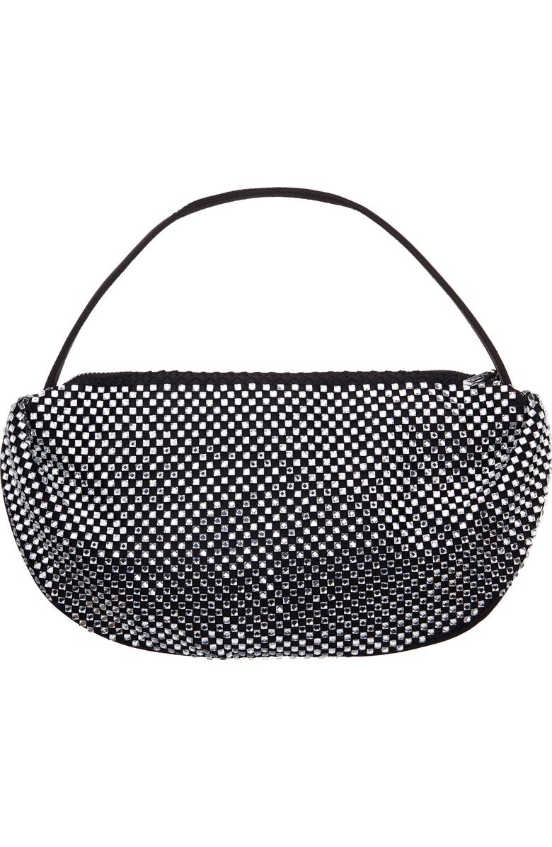 Nina Half Moon Rhinestone Mesh Shoulder Bag, Alternate, color,
