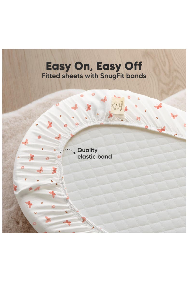 2-Pack Soothe Fitted Bassinet Sheets, Alternate, color, Butterflies