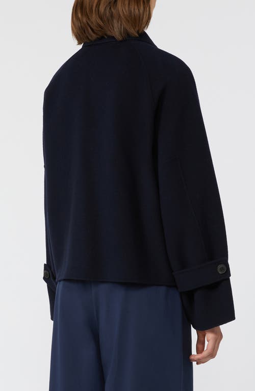 Weekend Max Mara Omens Navy Carella Raglan-sleeves Wool Coat In Blue