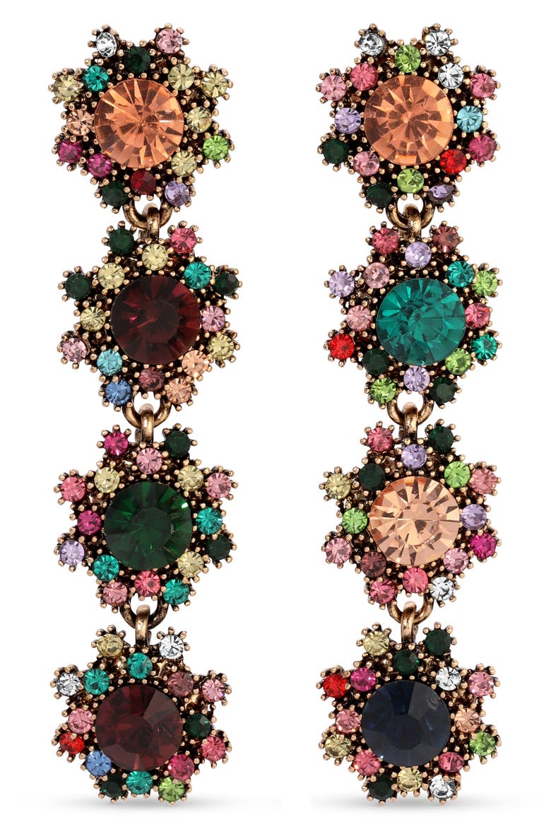 Dolly Cluster Link Drop Earrings, Main, color, GOLD
