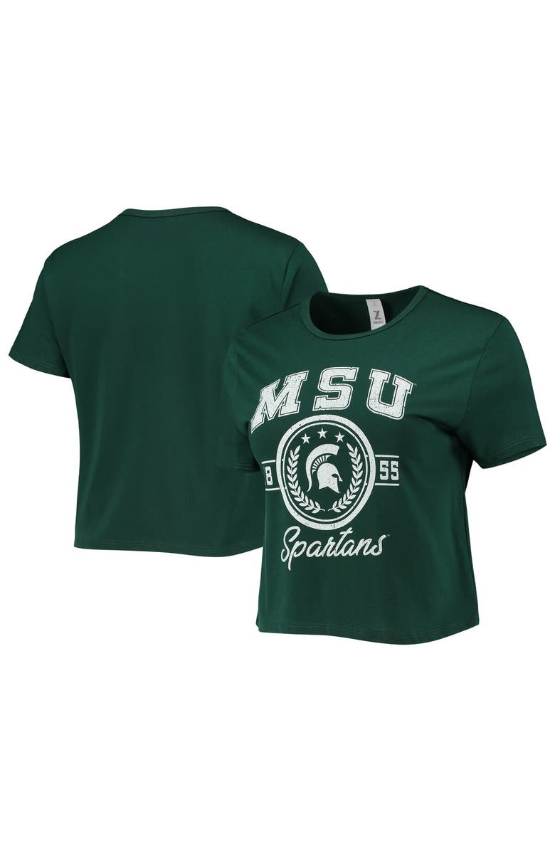 ZOOZATZ Women's ZooZatz Green Michigan State Spartans Core Laurels Cropped T-Shirt, Main, color, 