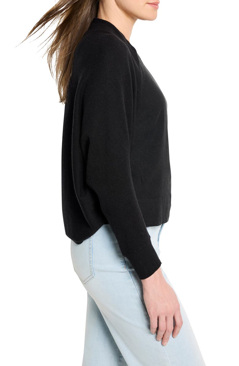 NIC+ZOE Cotton Blend Shrug Cardigan, Alternate, color, Black Onyx