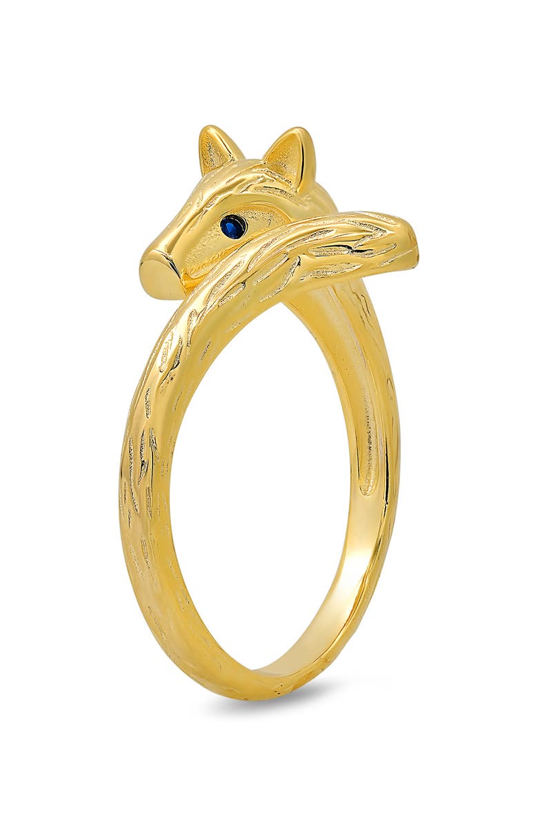 Queen Jewels Fox Crossover Ring, Alternate, color, Gold