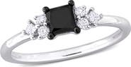 Julianna B. Black & White Diamond Princess-Cut Seven-Stone Ring 14k
