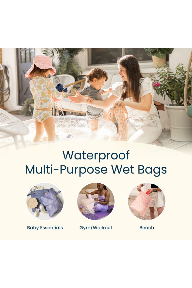 Mess-Proof Waterproof Washable Baby/Toddler Wet Bags - Solids, Alternate, color, Taupe, Dandelion