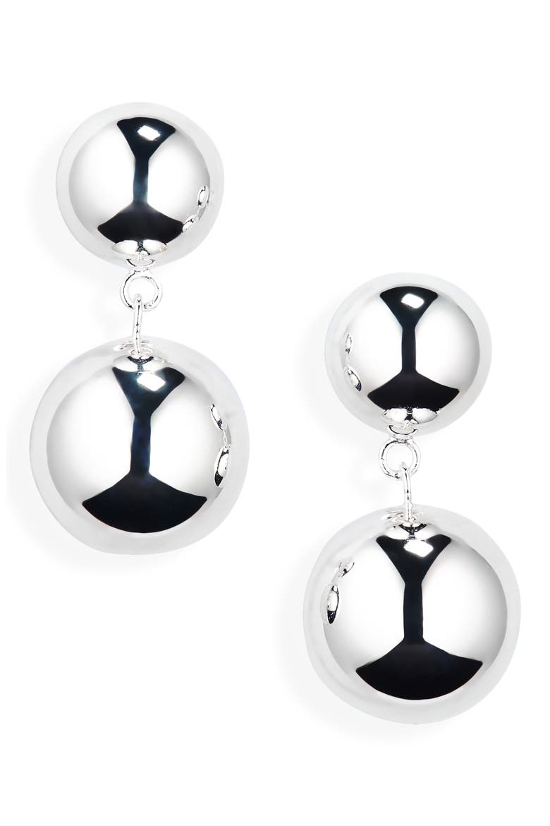 The Caroline Drop Earrings, Main, color, SILVER