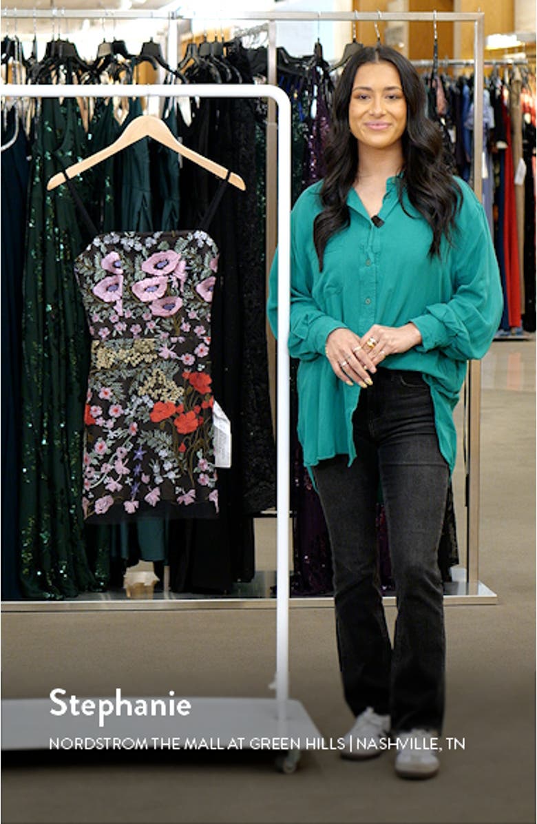 Kyla Floral Embroidered Cocktail Minidress, sales video thumbnail