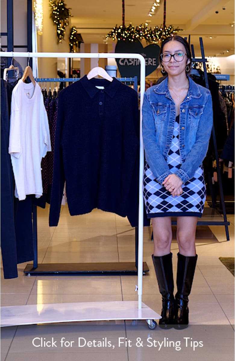 Oversize Long Sleeve Sweater Polo, sales video thumbnail