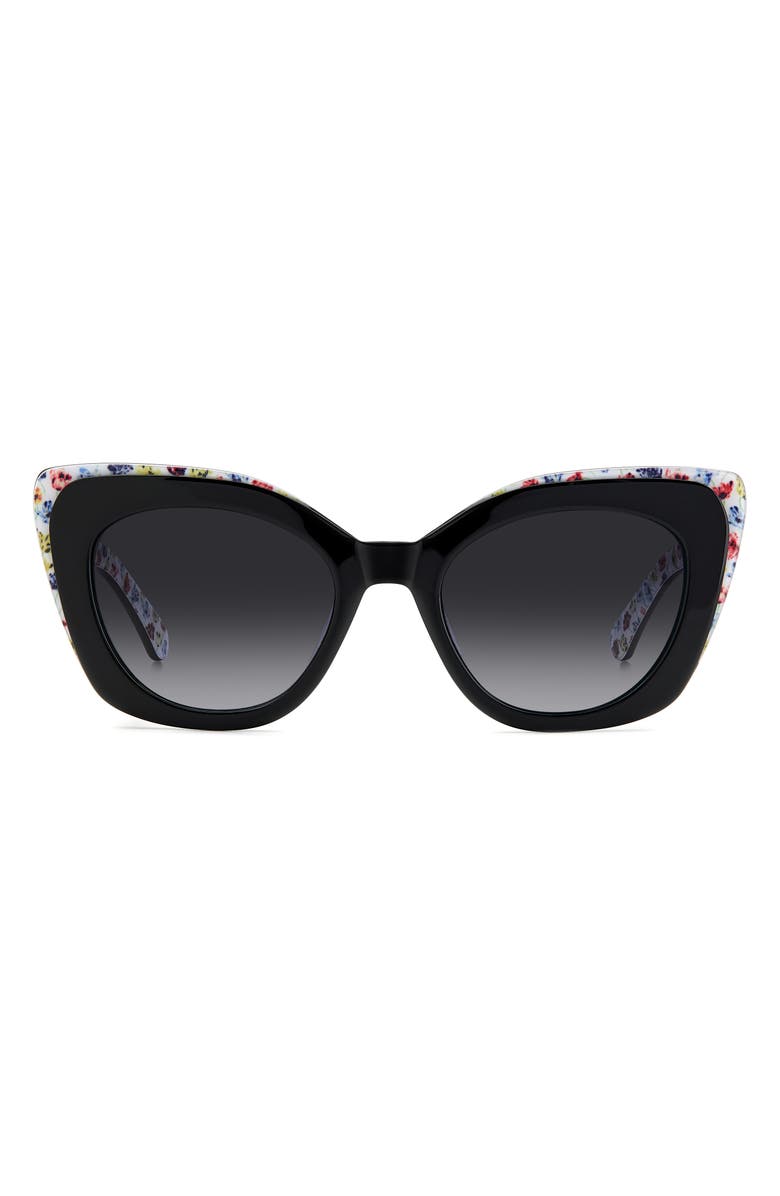 Kate Spade New York marigolds 51mm gradient cat eye sunglasses, Main, color, Black/ Grey Shaded