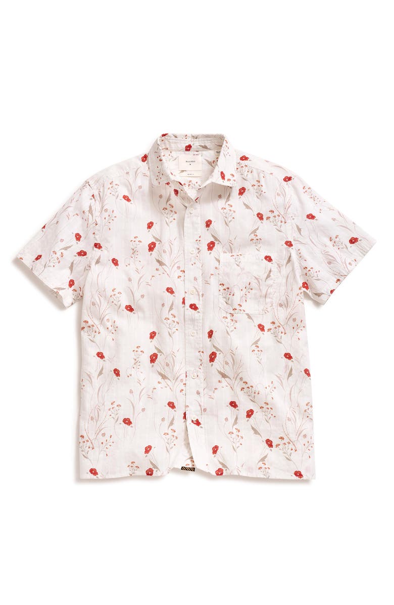 Billy Reid Floral Textured Relaxed Fit Short Sleeve Button-Up Shirt, Main, color,