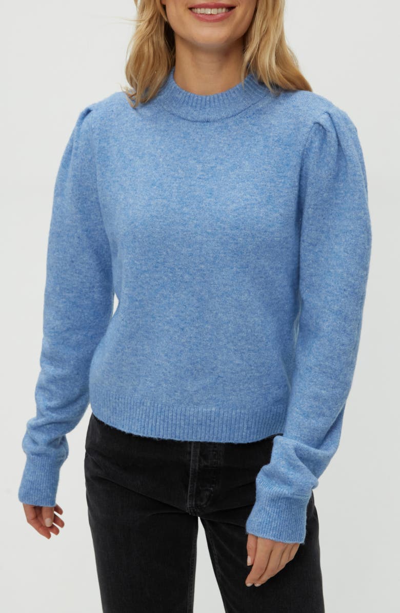 Michael Stars Genova Puff Sleeve Sweater, Main, color, Breeze