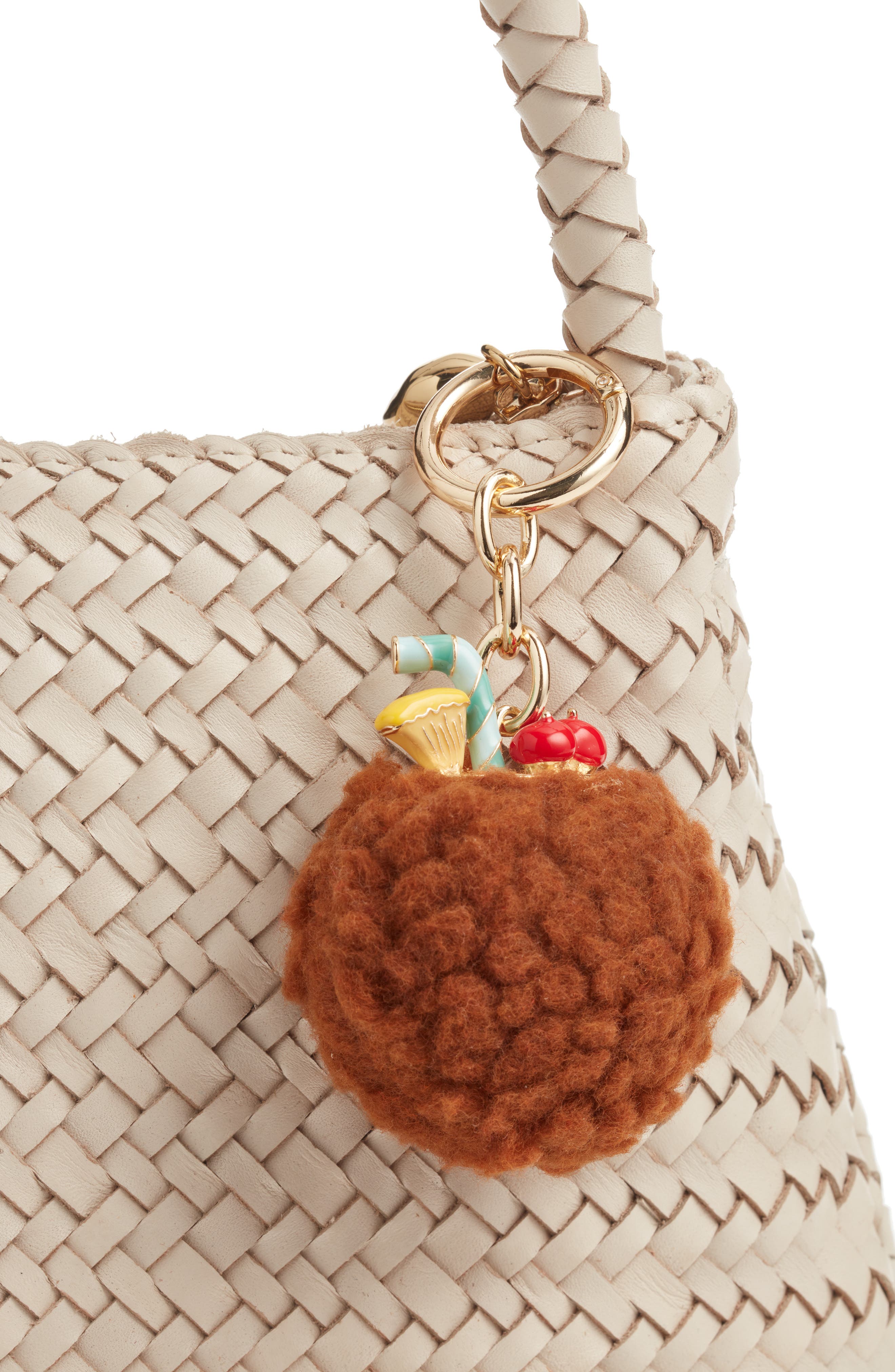 Chelsea28 Coconut Bouclé Bag Charm, Alternate, color, Brown Multi- Gold
